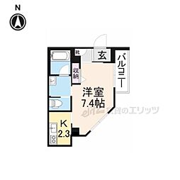 LaLa白鳥 1Kの間取図画像