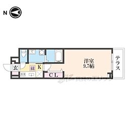 ウエストメゾン北袋1 1Kの間取図画像