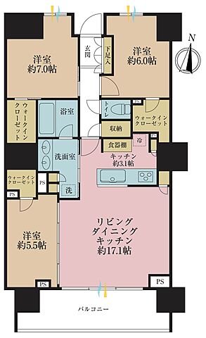 間取り パークシティ高田馬場 10階/-