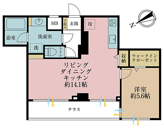 1LDK、専有...