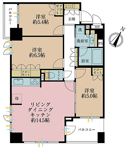 3LDK 間取り