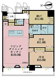 ザ・パークハウス晴海タワーズクロノレジデンス 2SLDKの間取図画像
