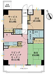 マイキャッスルリバーフロントタワー銀座東 2SLDKの間取図画像