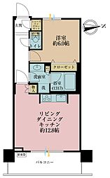 浅草タワー 1LDKの間取図画像