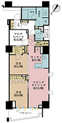 パークホームズ月島二丁目 2SLDKの間取図画像