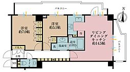 サンウッド文京開運坂上 2LDKの間取図画像