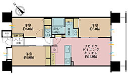 クレストシティレジデンス 3LDKの間取図画像