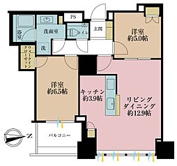 シティタワーズ豊洲ザ・シンボル 2LDKの間取図画像