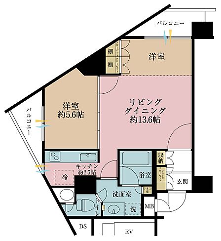2LDK 間取り
