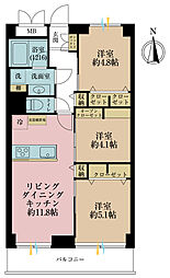 パシフィック両国 3LDKの間取図画像