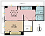 間取り：1LDK、専有面積33.98m2、バルコニー面積11.34m2