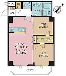 日商岩井日本橋浜町マンション 2SLDKの間取図画像