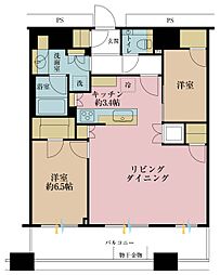 勝どきザ・タワー 2LDKの間取図画像