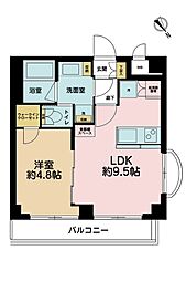 小石川安藤坂東方マンション 1DKの間取図画像