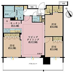 リビオタワー羽沢横浜国大 3LDKの間取図画像