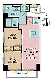 富士見台ファミリーマンション 2LDKの間取図画像