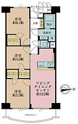 パークハイツ横浜 3LDKの間取図画像