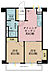 間取り：2DK、専有面積43.32m2