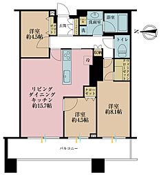 ブリリアタワー東京 3LDKの間取図画像
