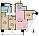 間取り：3LDK、専有面積86.62m2、バルコニー面積22.03m2