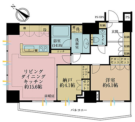 1SLDK 間取り