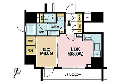 1LDK 間取り