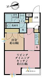 メインステージ中野坂上 1LDKの間取図画像