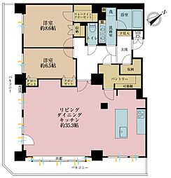 ライオンズタワー池袋 2LDKの間取図画像