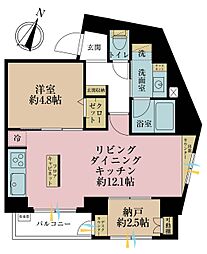 ドルチェ東新宿 1SLDKの間取図画像