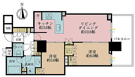 2LDK 間取り
