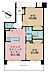 間取り：2LDK、専有面積47.72m2、バルコニー面積9.3m2