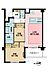 間取り：2LDK、専有面積53.46m2、バルコニー面積5.44m2