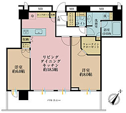 MIDTOWERGRAND 2LDKの間取図画像