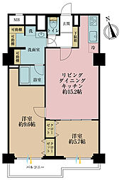 豊島ハイツ 2LDKの間取図画像