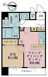 ライオンズマンション鉄砲洲第2 1LDKの間取図画像