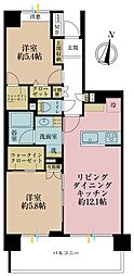 イーストパークス大島セントラルスクエア 2LDKの間取図画像