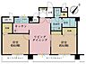 間取り：2LDK、専有面積55.51m2、バルコニー面積9.18m2