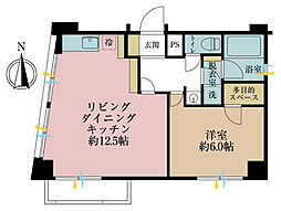 東馬込ハイツ 1LDKの間取図画像
