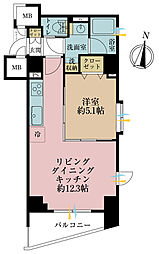 ジェイパークステーション田町 1LDKの間取図画像