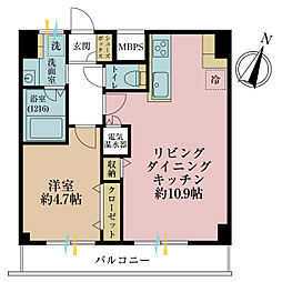 ライオンズマンション東池袋第2 1LDKの間取図画像