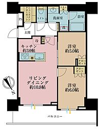 プラウドタワー小岩フロント 31階 2LDKの間取図画像