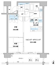ガーデニエール砧レジデンス 7階2LDKの間取り