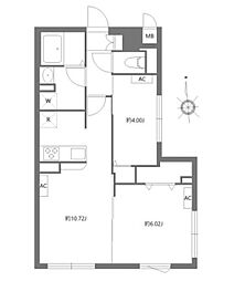 エルファーロ三軒茶屋II 4階2LDKの間取り