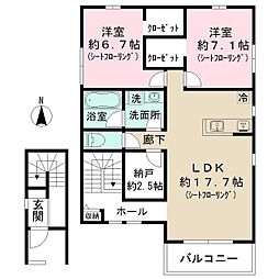 TAHEI A棟 2階2SLDKの間取り