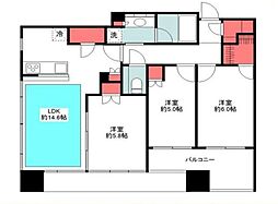シティタワー大井町 3LDKの間取図画像
