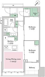 シティタワー武蔵小山タワー棟 2LDKの間取図画像
