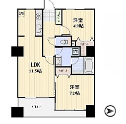 パークテラス恵比寿 2LDKの間取図画像