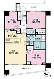 パークナード目黒 3LDKの間取図画像