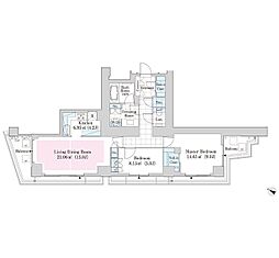 ラ・トゥール渋谷神南 2LDKの間取図画像