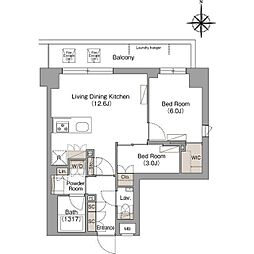 ヴェール・クレール武蔵小杉 2LDKの間取図画像